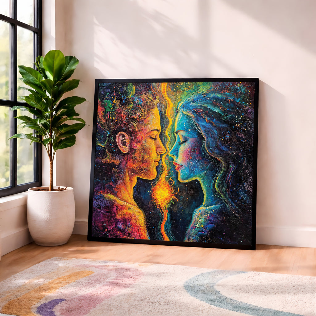 Psychedelic Lovers Energy Framed Wall Art