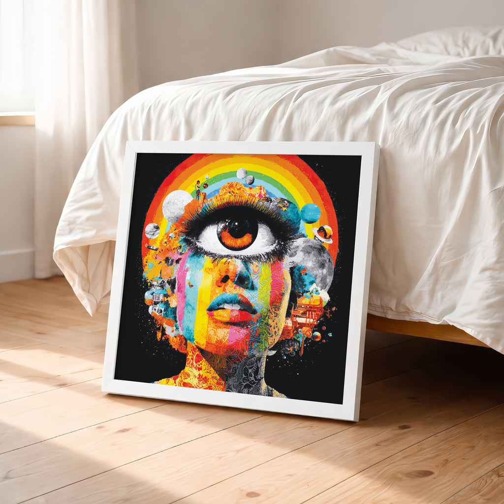 Psychedelic Third Eye Portrait Framed Wall Art