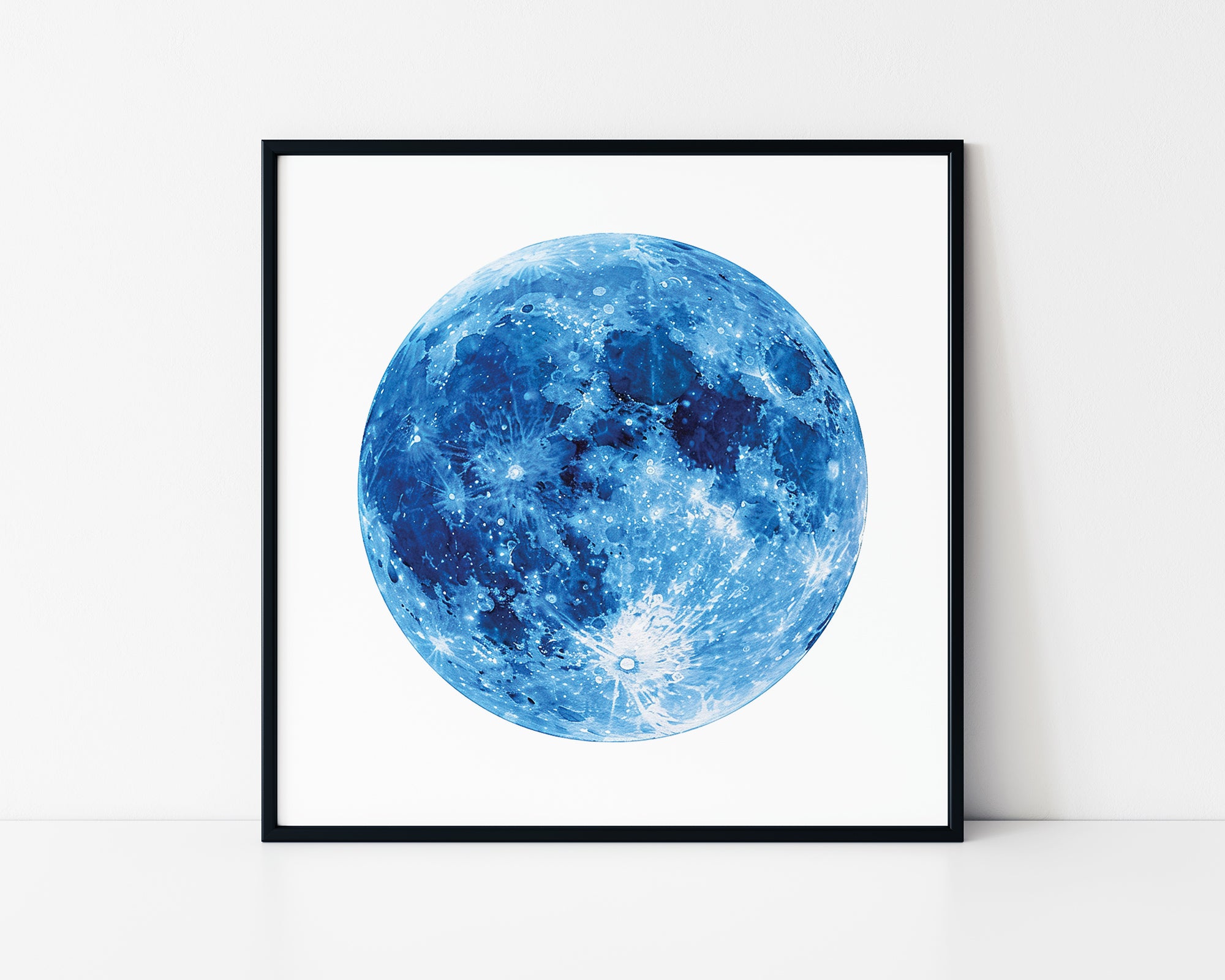 Celestial Blue Moon Framed Wall Art