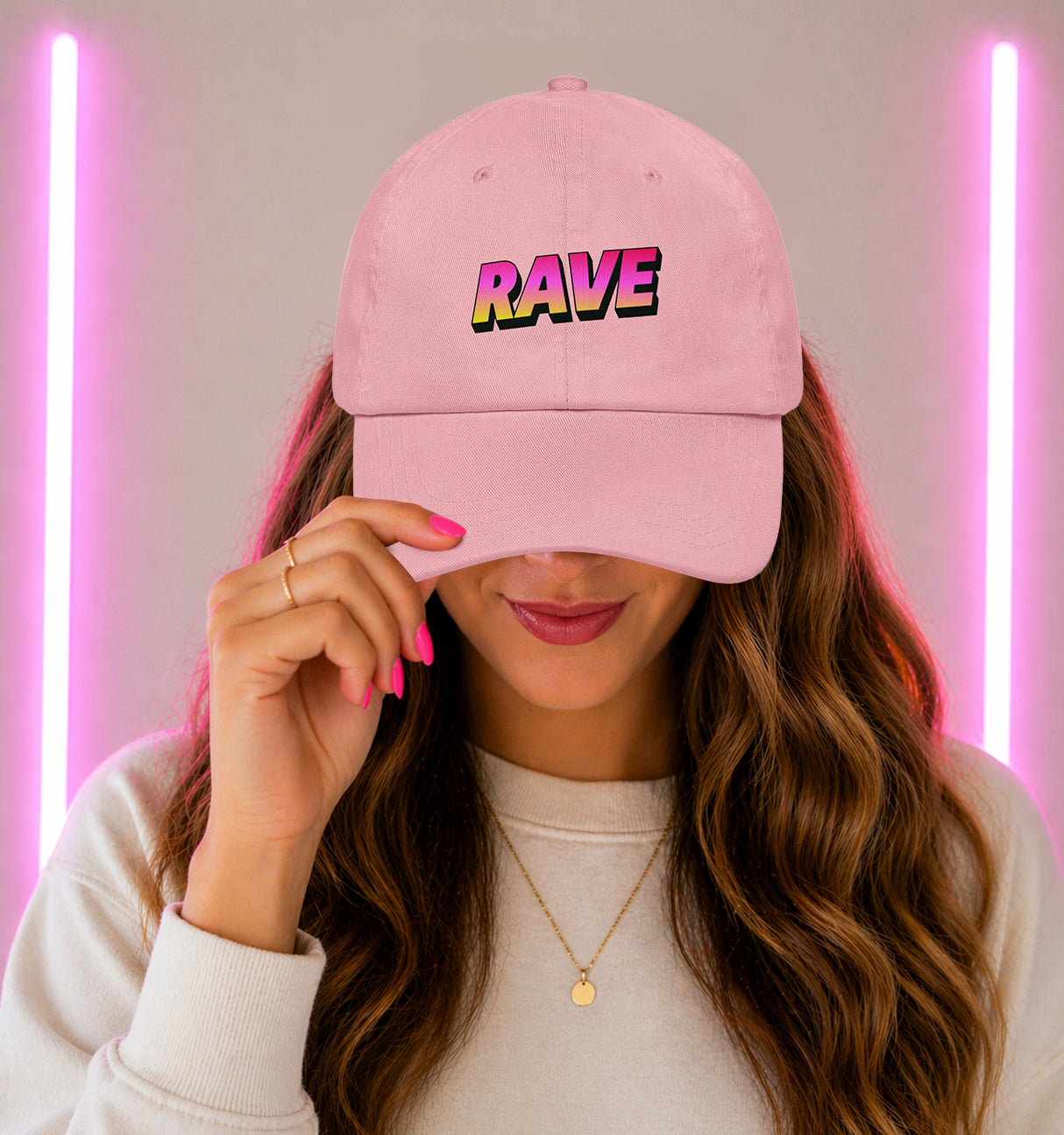 Woman Festival Rave Neon Energy Hat in Pink