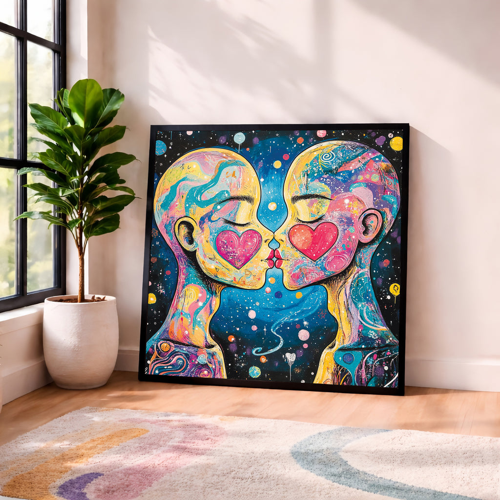 Psychedelic Lovers Framed Wall Art