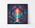 Psychedelic Blooming Forest Framed Wall Art