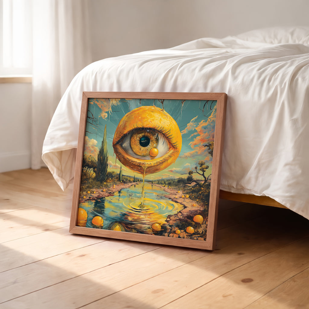 Psychedelic Lemon Eye Framed Wall Art