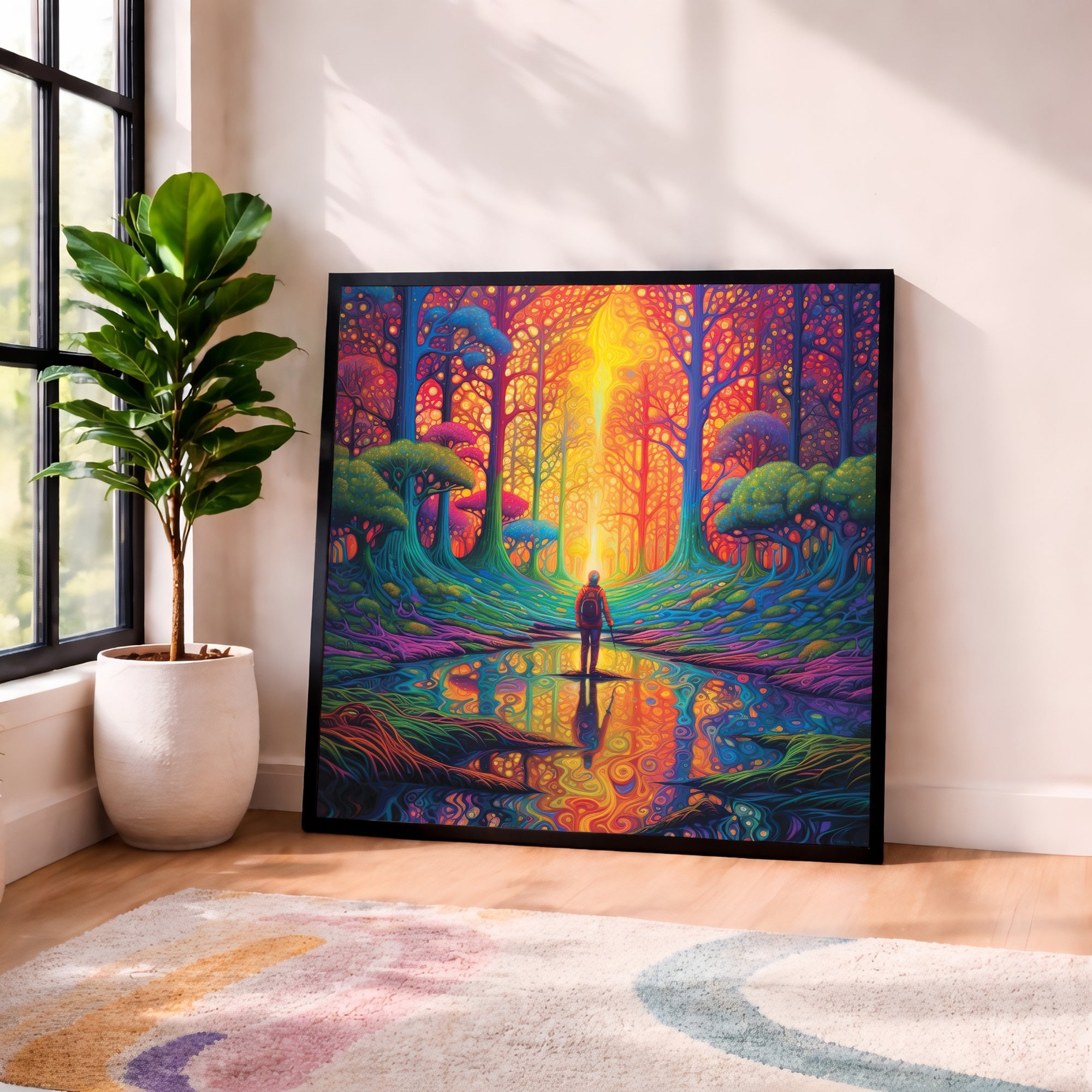 Psychedelic Hike Explorer Framed Wall Art