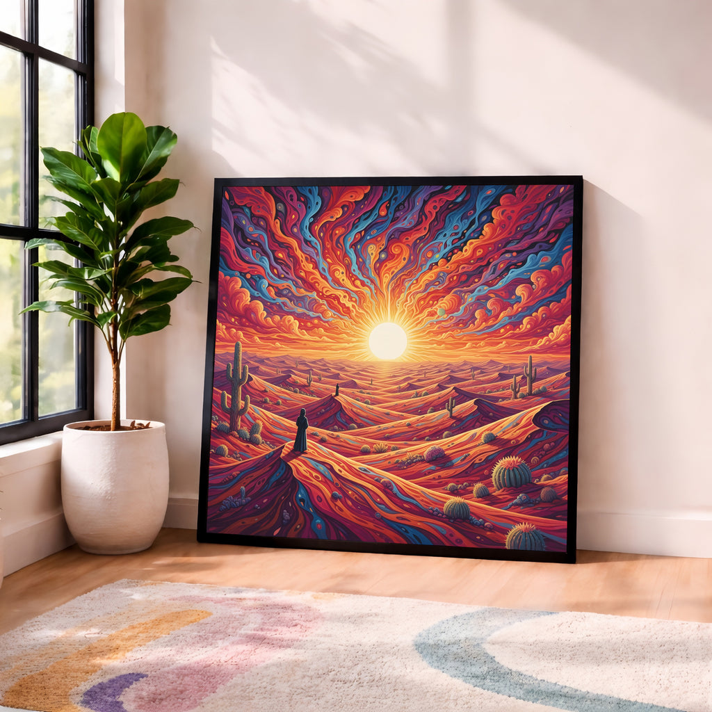 Psychedelic Desert Landscape Framed Wall Art