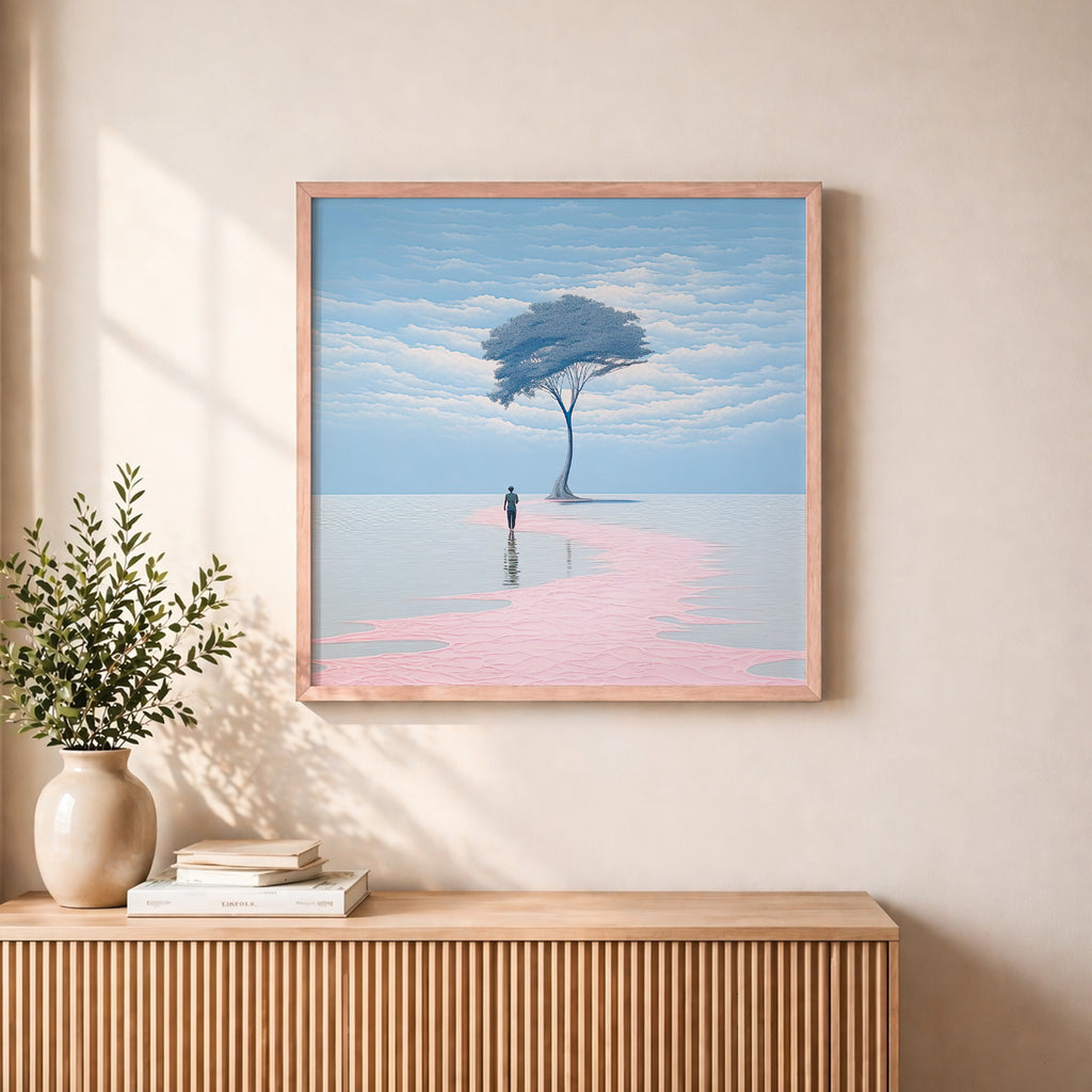 Minimal Dreamscape Tree Framed Wall Art
