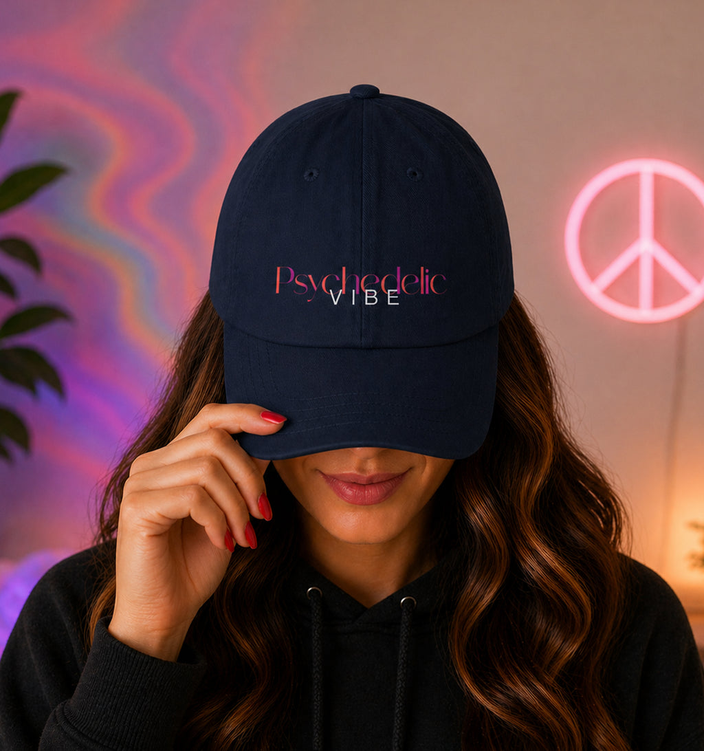 Woman Rave Psychedelic Vibe Hat in navy