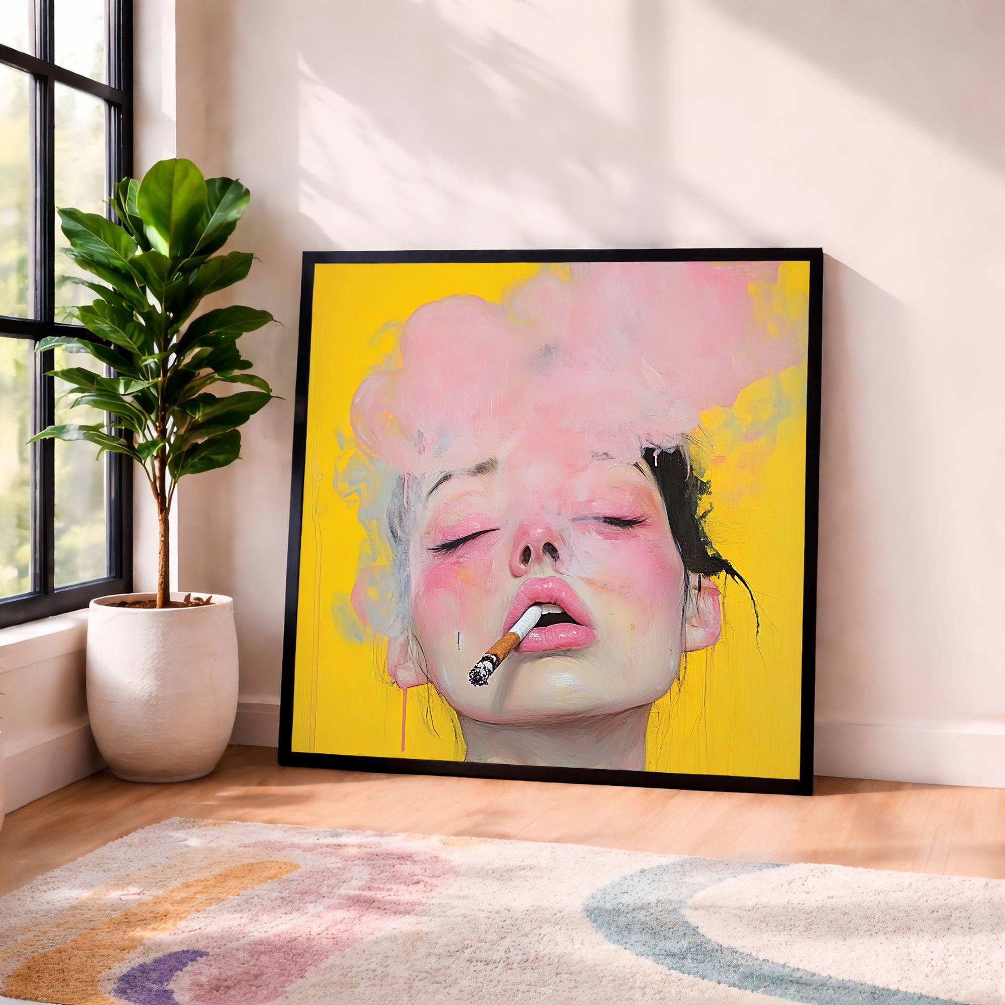 smoking Portrait Framed Wall Art