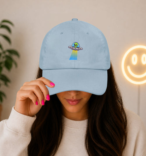 UFO Alien Vibes Festival Hat in Light Blue