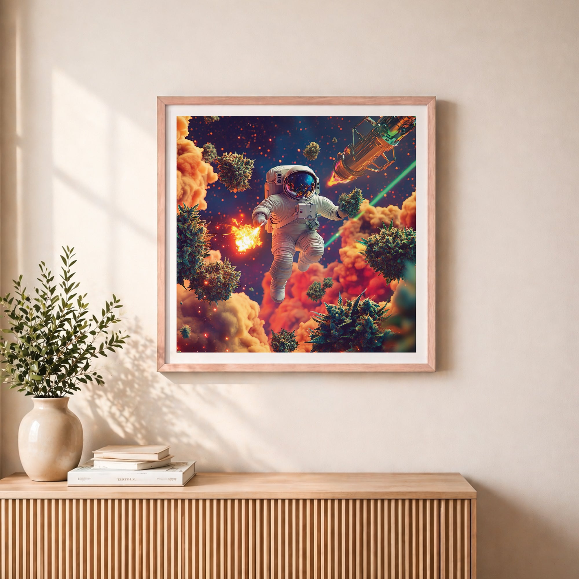 Psychedelic Space Explorer Framed Wall Art