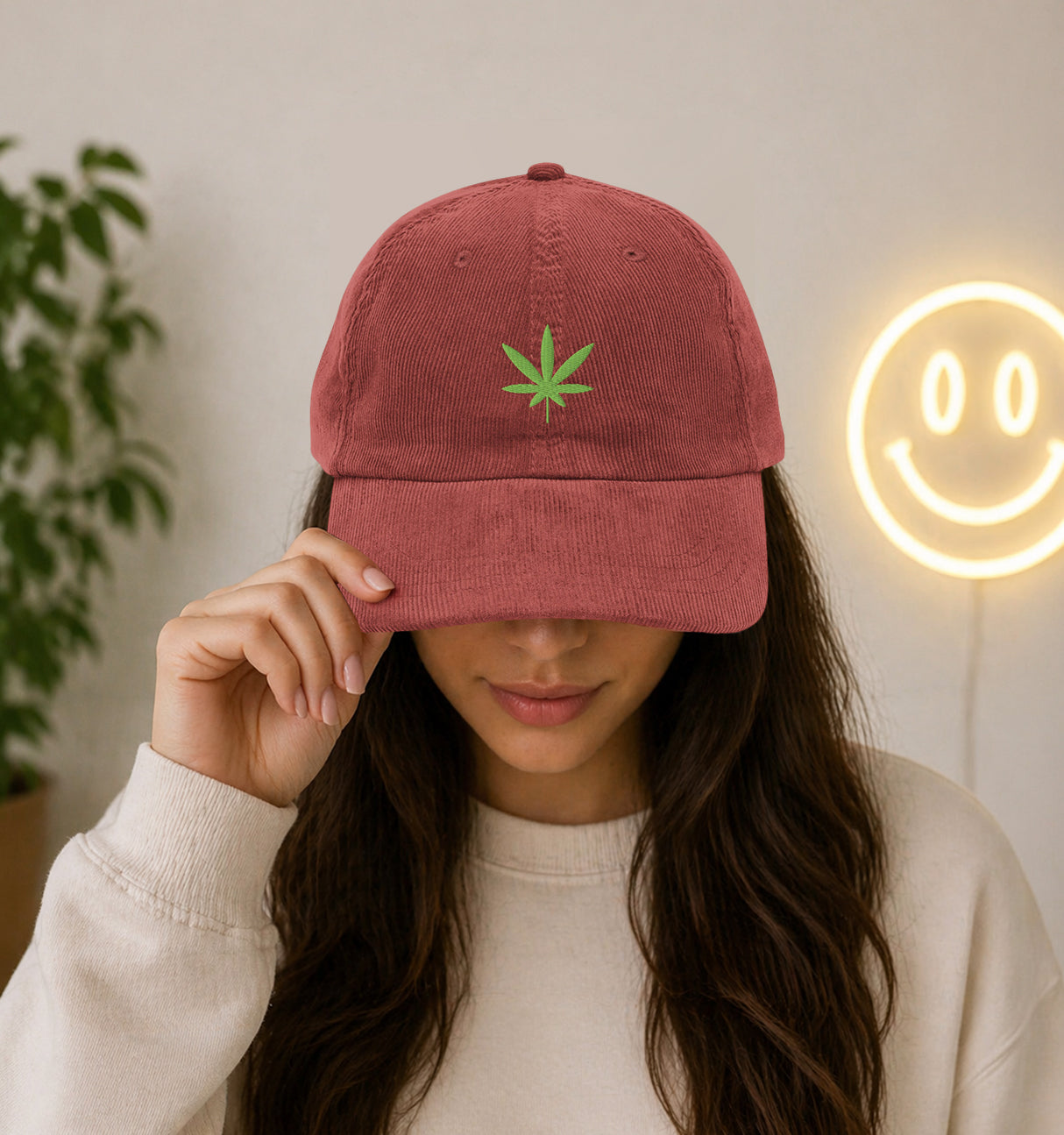 Weed Icon Corduroy Hat