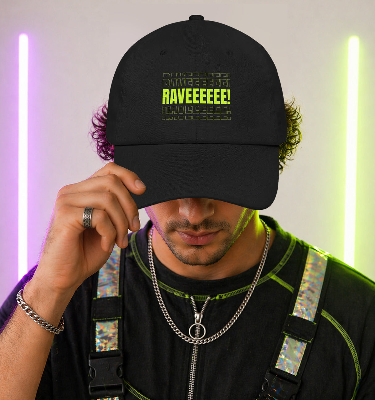 Man Rave Energy Hat in black