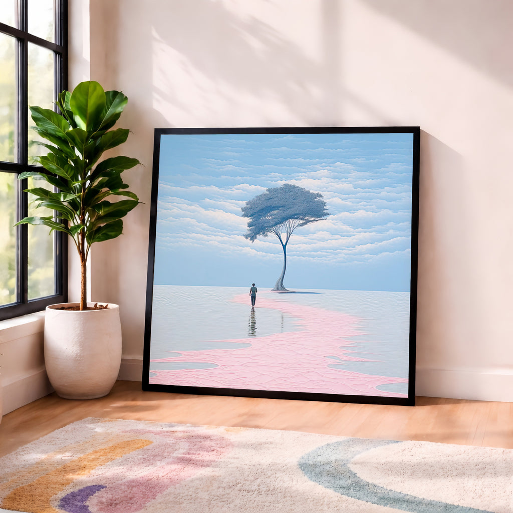 Minimal Dreamscape Tree Framed Wall Art