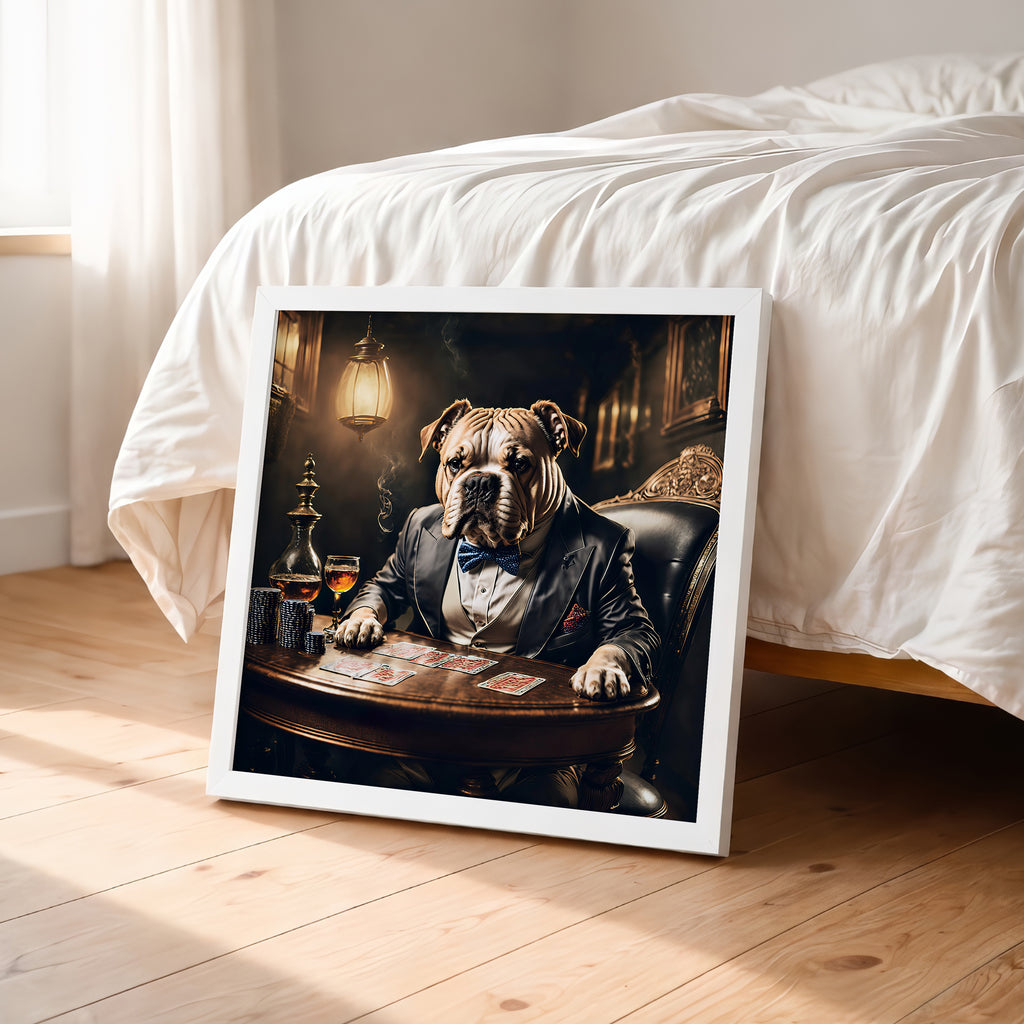 Luxury Bulldog Poker Framed Wall Art