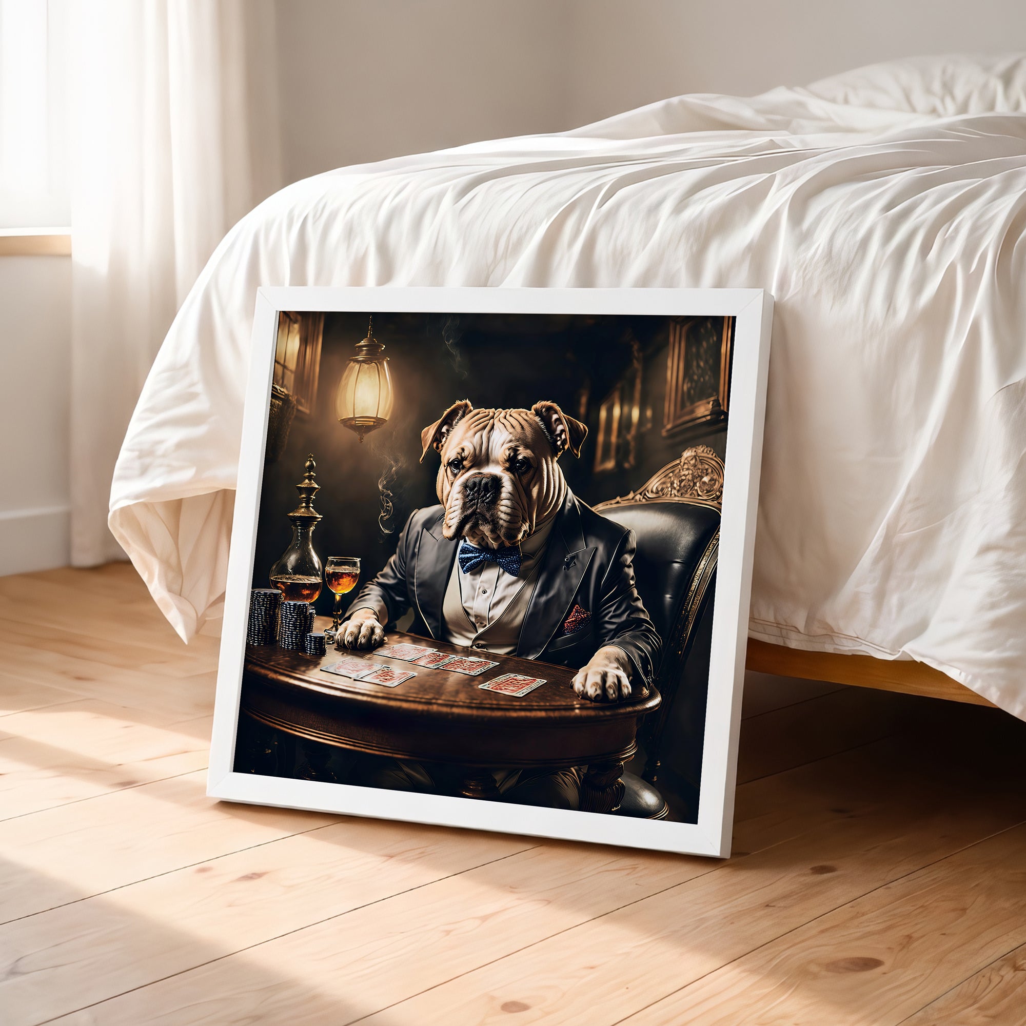 Luxury Bulldog Poker Framed Wall Art
