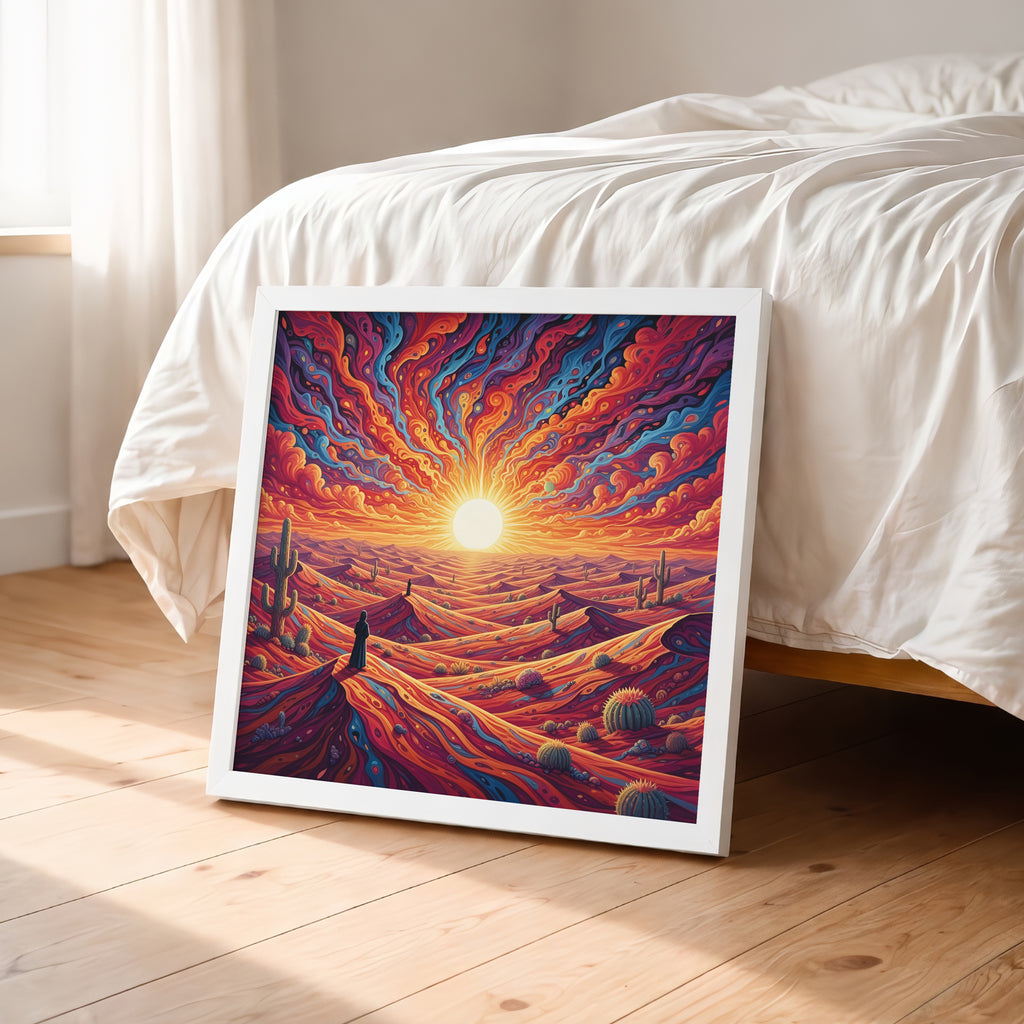 Psychedelic Desert Landscape Framed Wall Art
