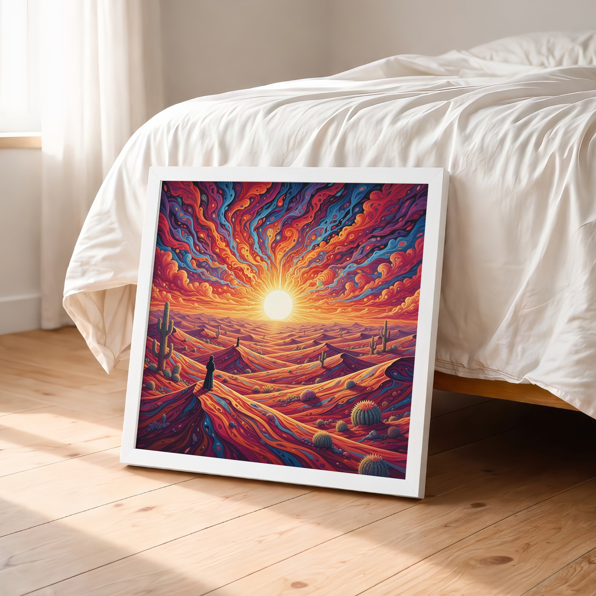 Psychedelic Desert Landscape Framed Wall Art