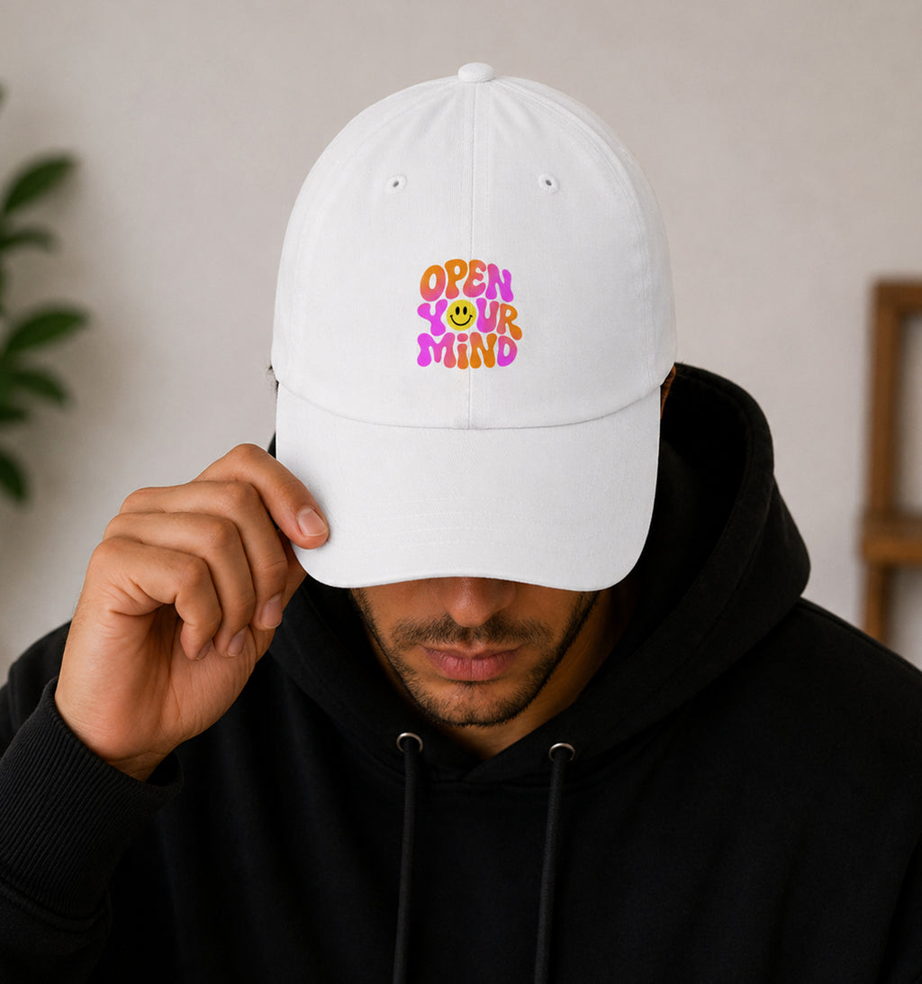 Open Your Mind Neon festival hat in white