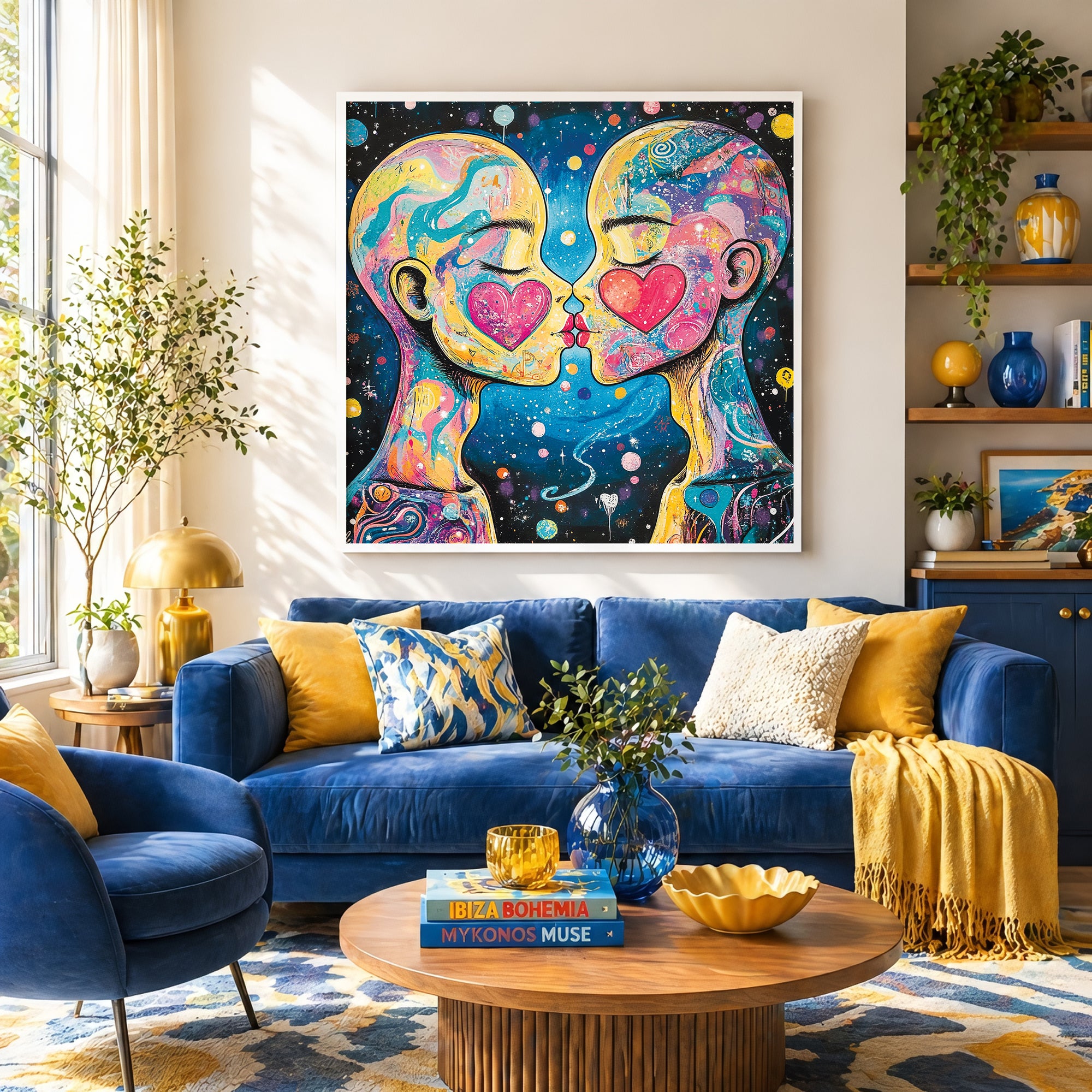 Trippy Love Connection Framed Wall Art