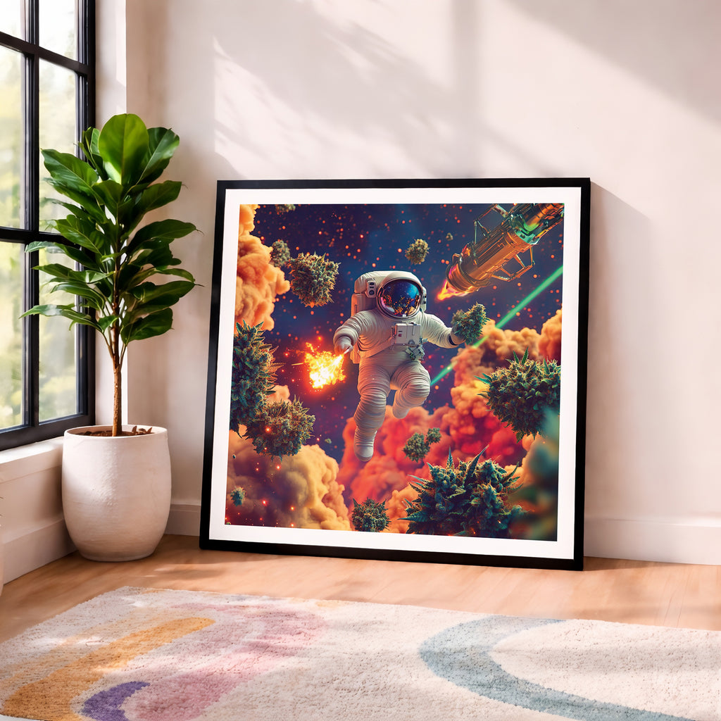 Psychedelic Space Explorer Framed Wall Art