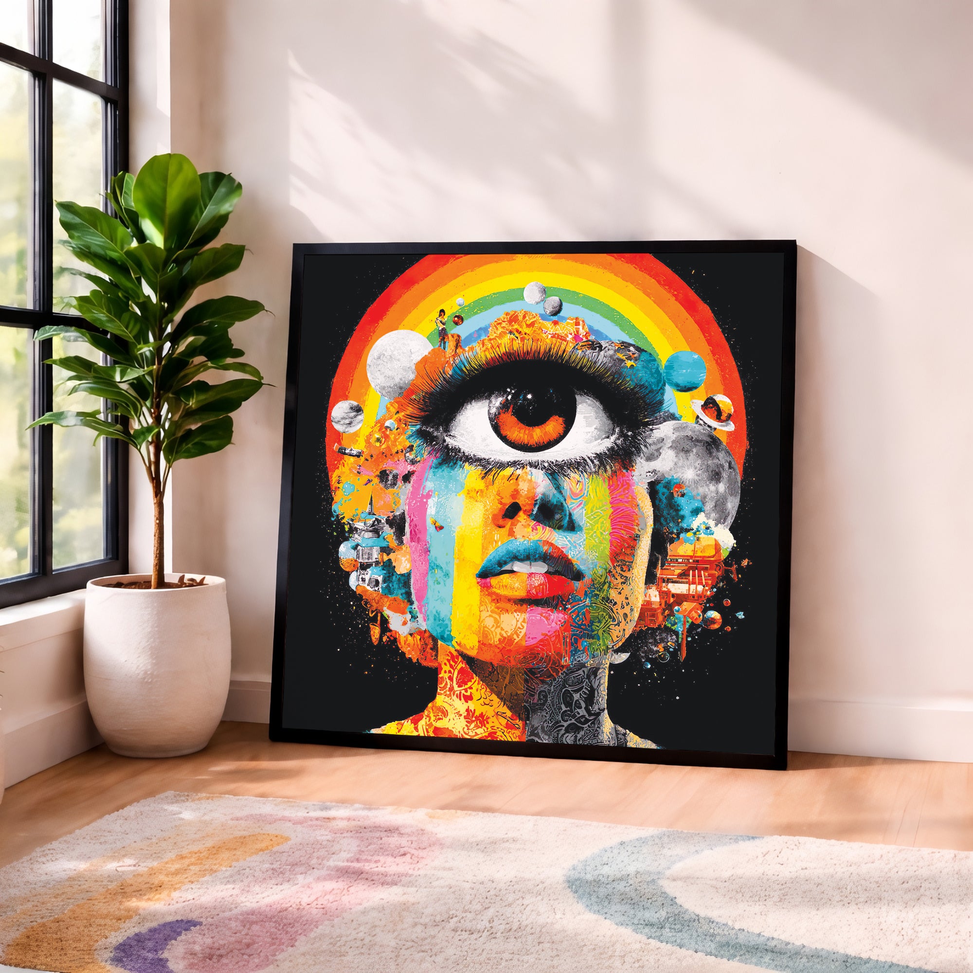 Psychedelic Third Eye Portrait Framed Wall Art