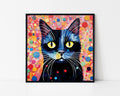 Pop Art Cat Portrait Framed Wall Art