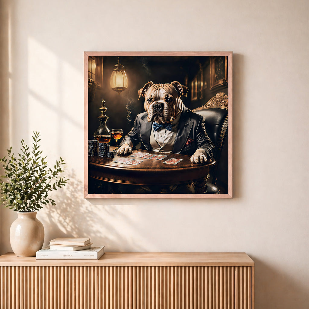 Luxury Bulldog Poker Framed Wall Art