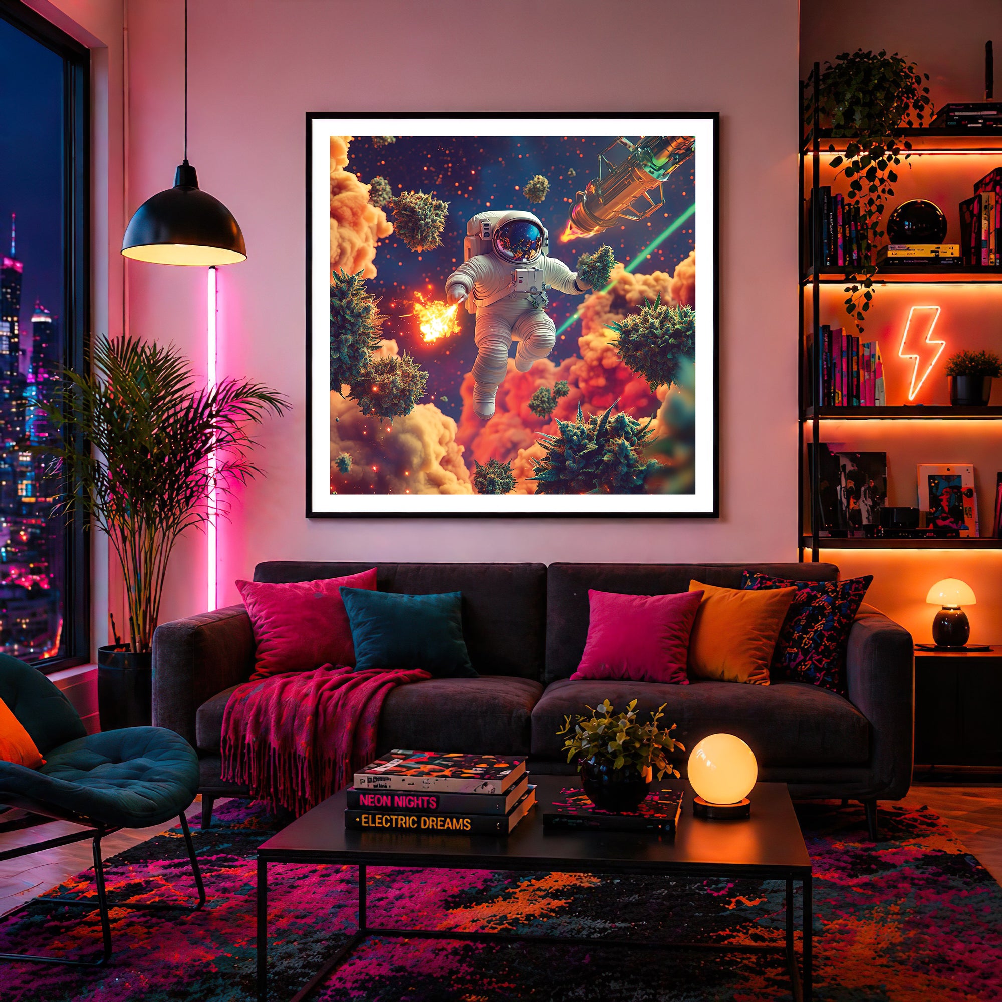 Psychedelic Space Explorer Framed Wall Art