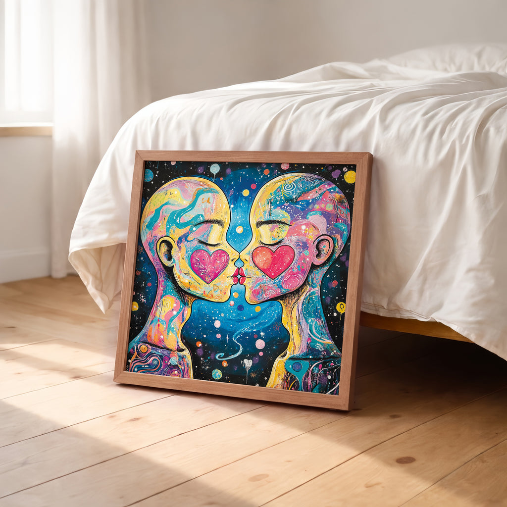 Psychedelic Love Connection Framed Wall Art