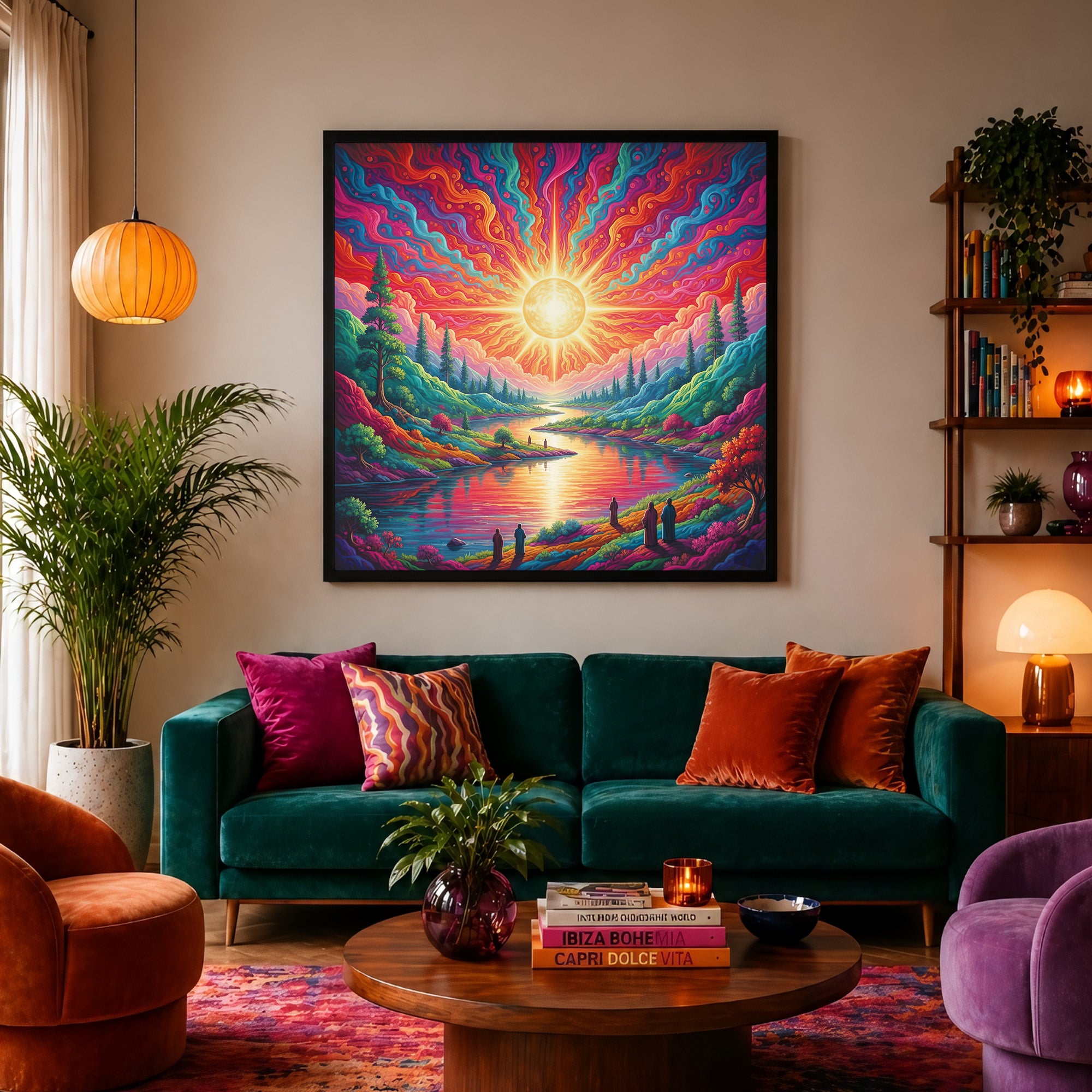 Psychedelic Landscape Framed Wall Art
