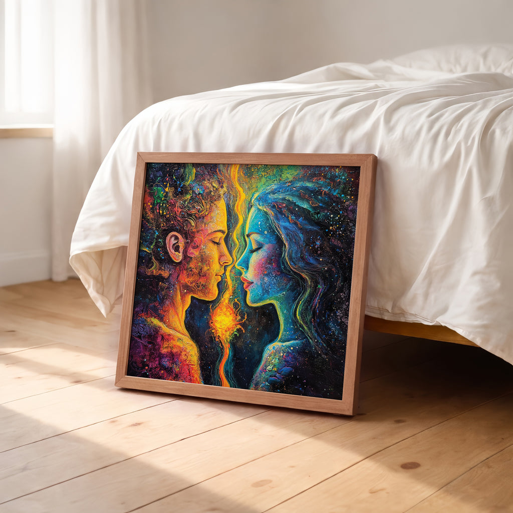 Psychedelic Lovers Energy Framed Wall Art