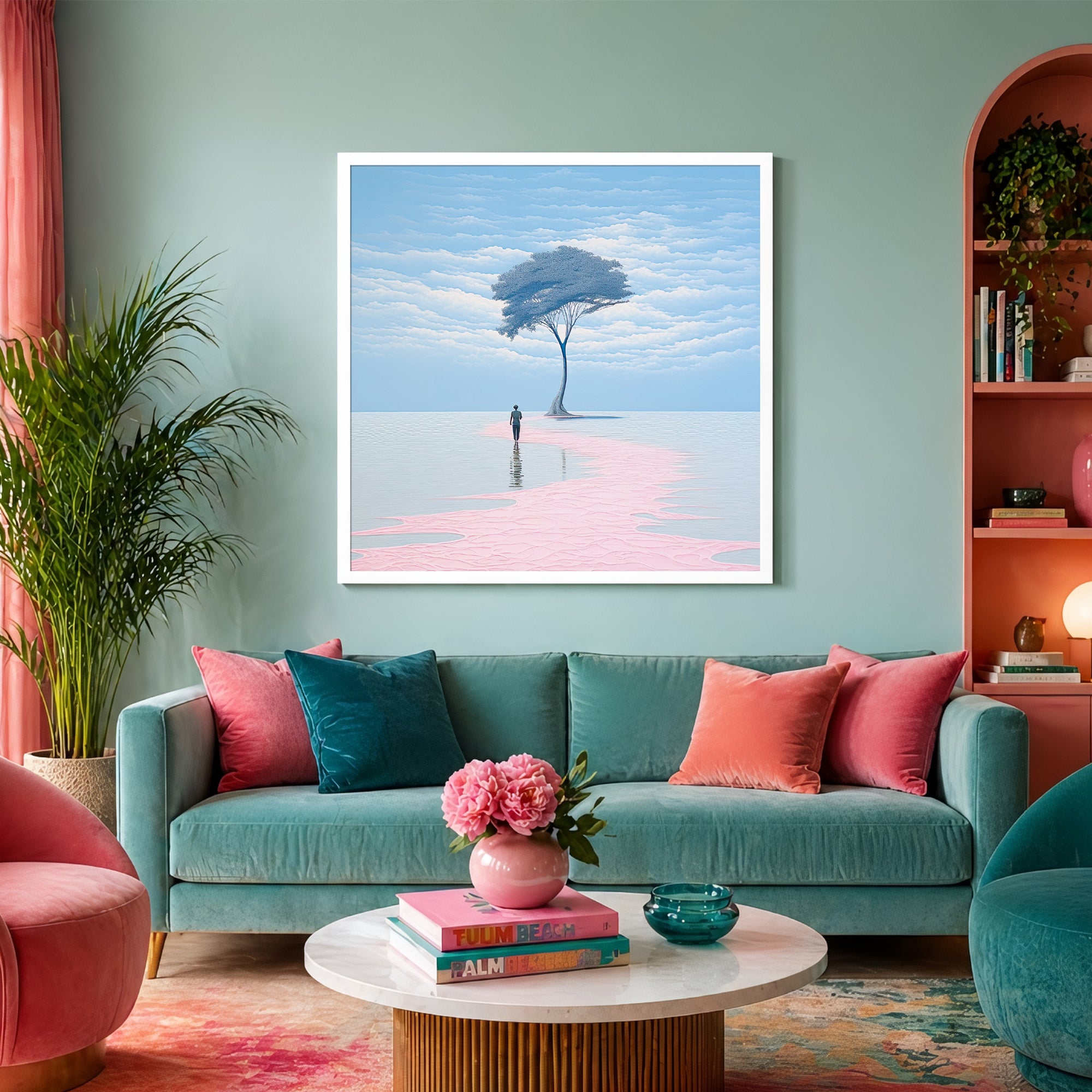 Minimal Dreamscape Tree Framed Wall Art