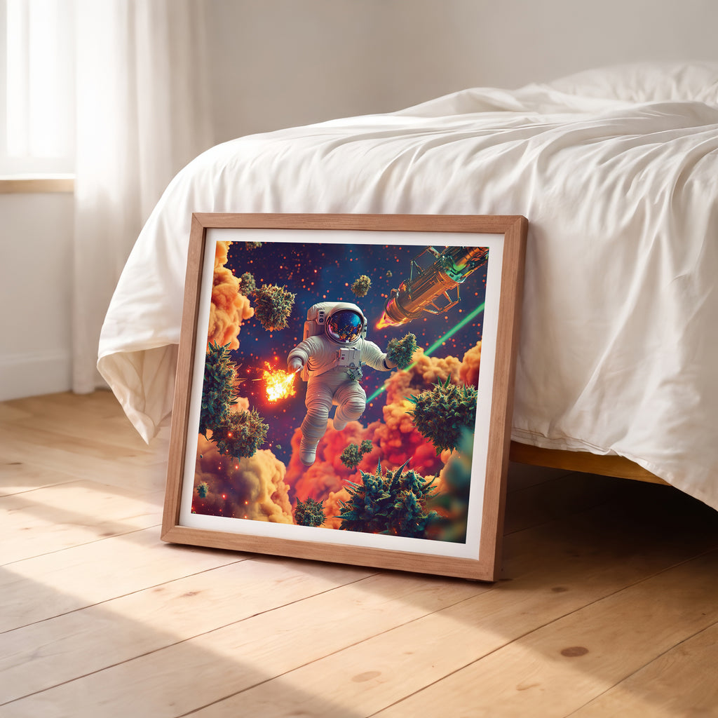 Psychedelic Space Explorer Framed Wall Art