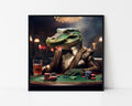 Casino Crocodile Portrait Framed Wall Art