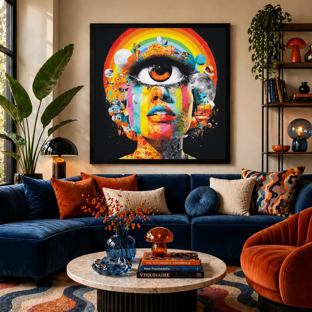 Psychedelic Third Eye Portrait Framed Wall Art