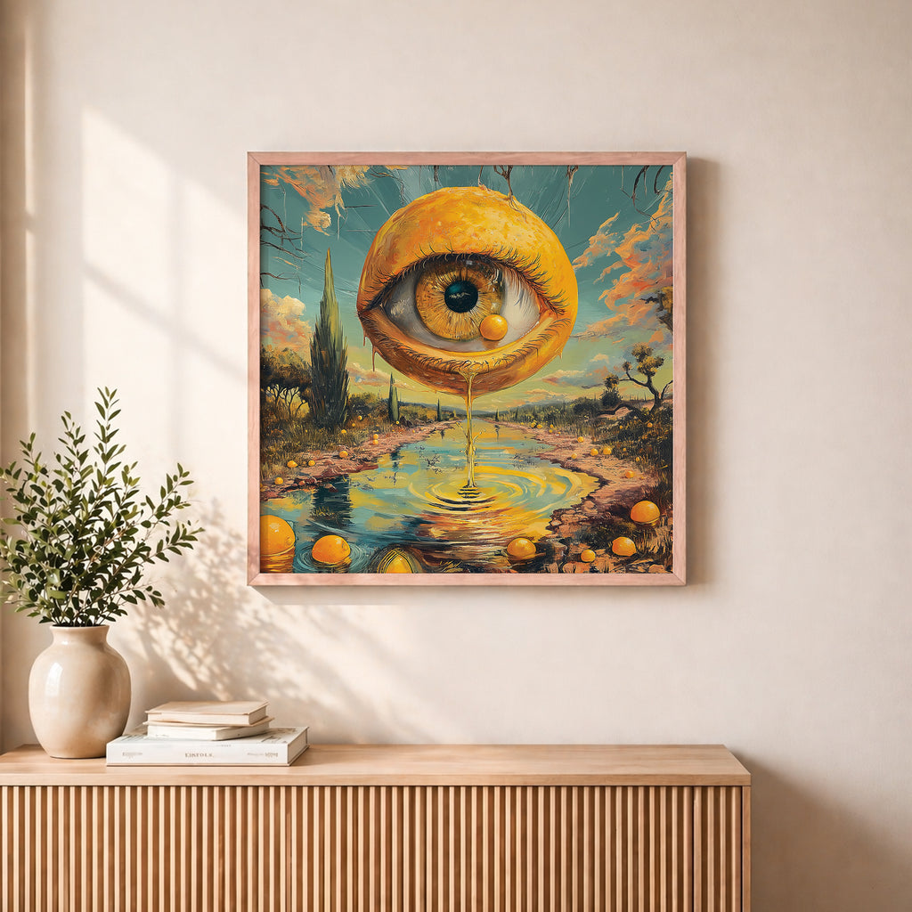 Psychedelic Lemon Eye Framed Wall Art