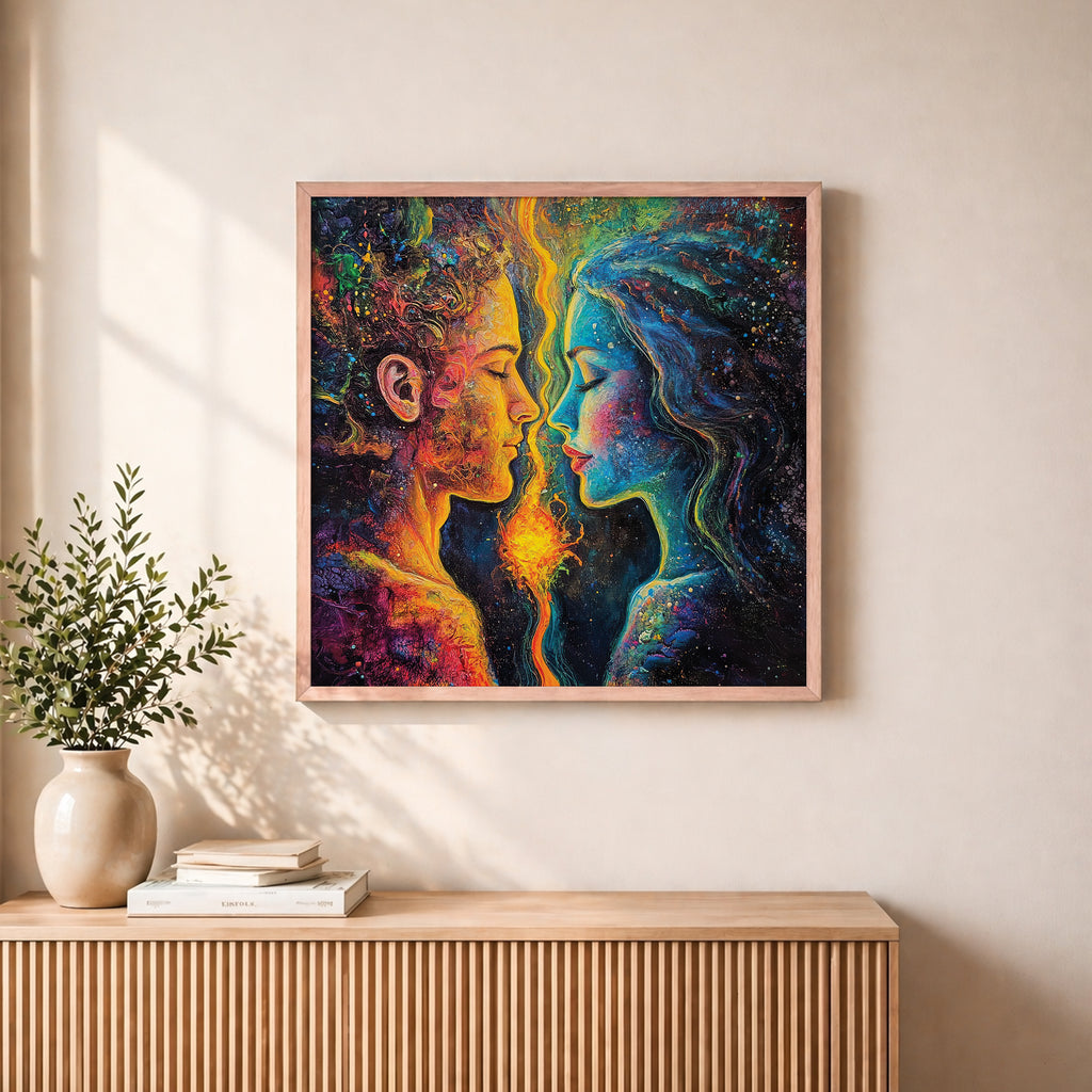 Psychedelic Lovers Energy Framed Wall Art