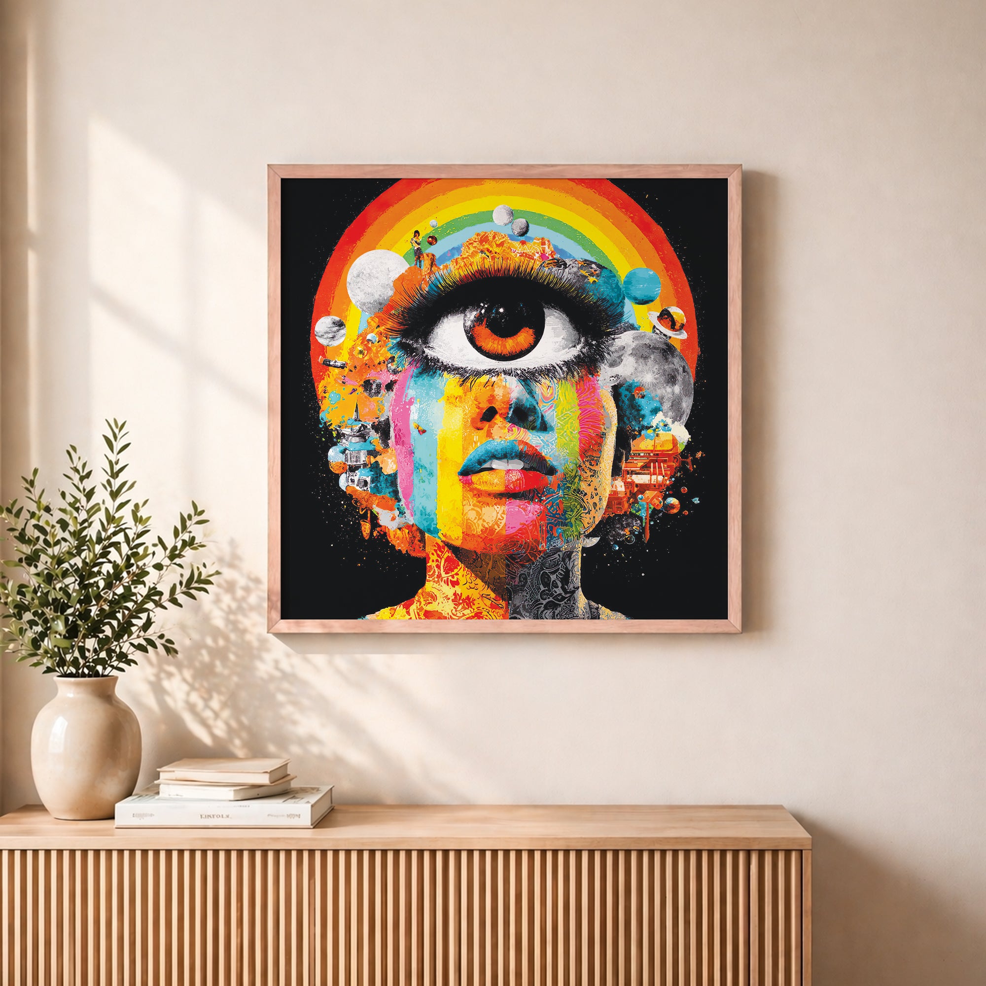 Psychedelic Third Eye Portrait Framed Wall Art