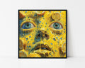 Trippy Melting Lemon Face Framed Wall Art