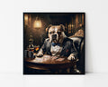 Luxury Bulldog Poker Framed Wall Art