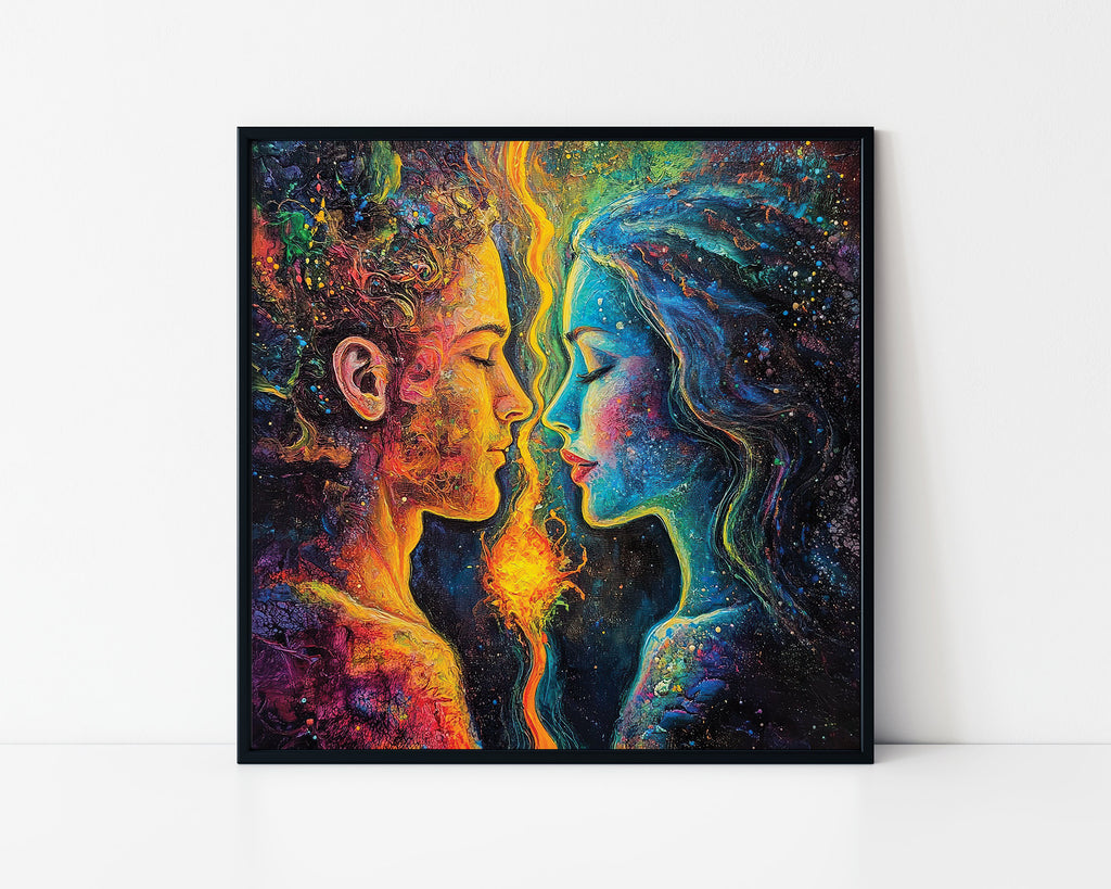 Psychedelic Lovers Energy Framed Wall Art