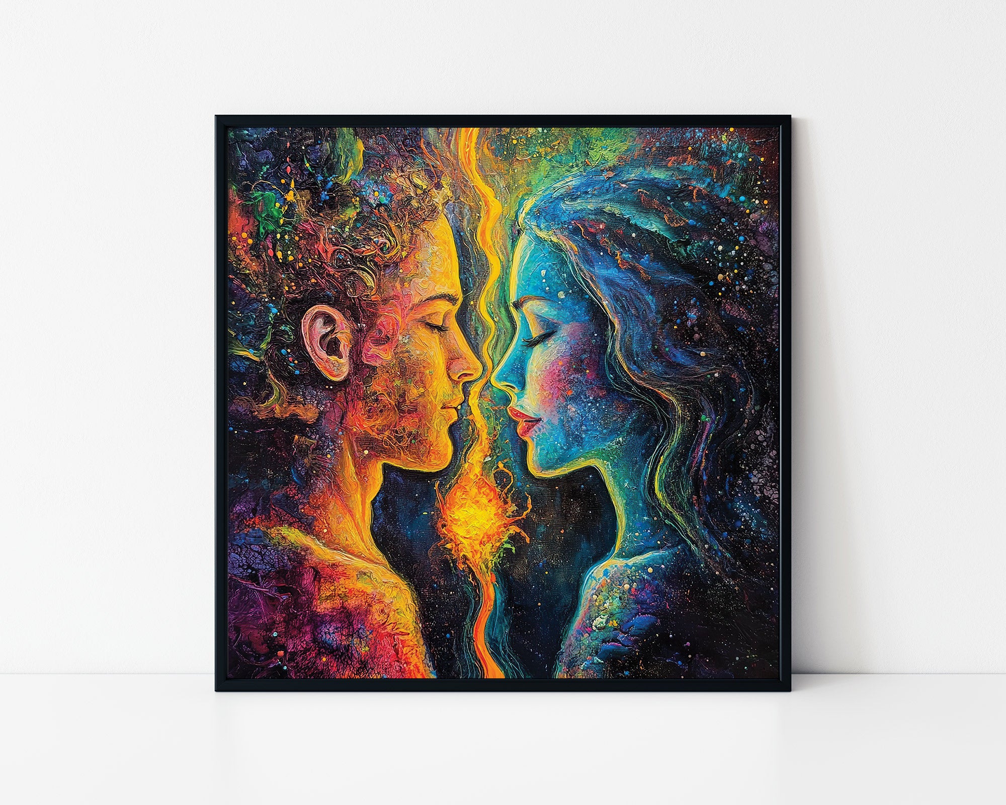 Psychedelic Lovers Energy Framed Wall Art