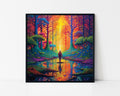 Psychedelic Forest Explorer Framed Wall Art