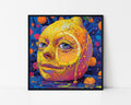 Psychedelic Citrus Face framed wall art