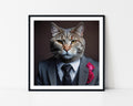 Elegant Cat Suit Framed Wall Art