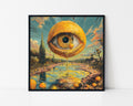 Psychedelic Lemon Eye Framed Wall Art