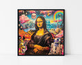 Psychedelic Mona Lisa Portrait Framed Wall Art