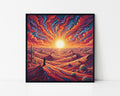 Psychedelic Desert Landscape Framed Wall Art