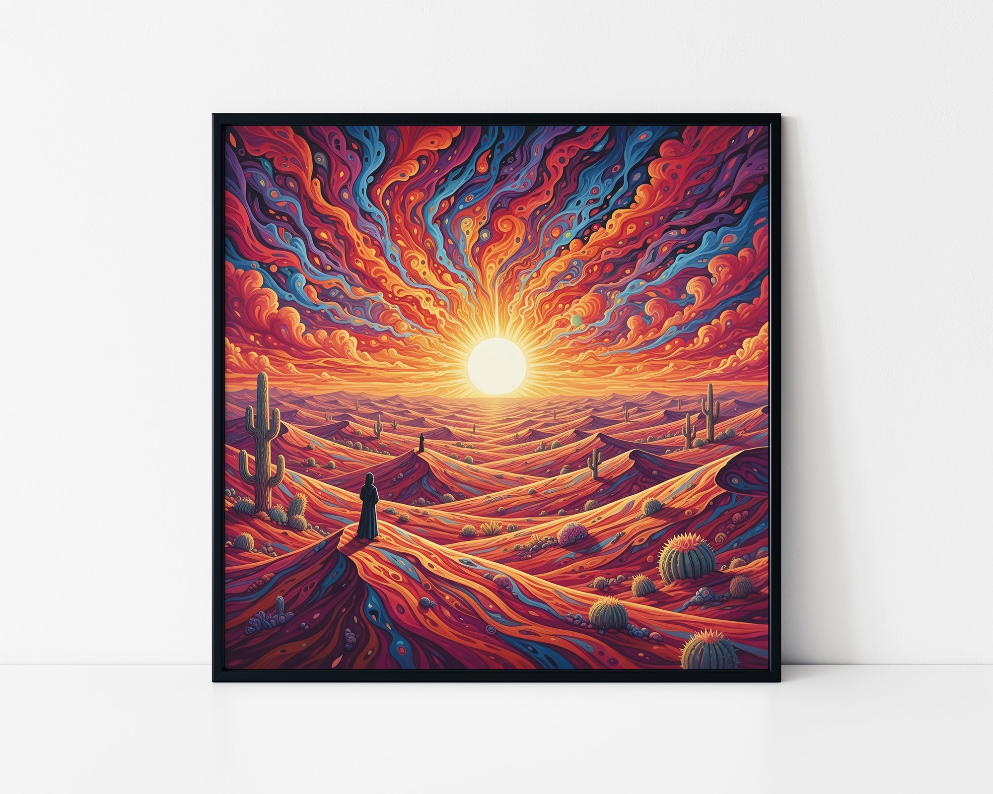 Psychedelic Desert Landscape Framed Wall Art