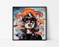 Psychedelic Mushroom Woman Framed Wall Art